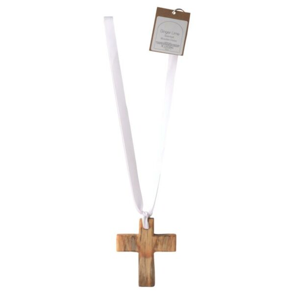 JE Living Scented Wooden Cross On Ribbon 1